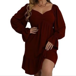Plus Size Women's Causal Loose Solid Color Dress